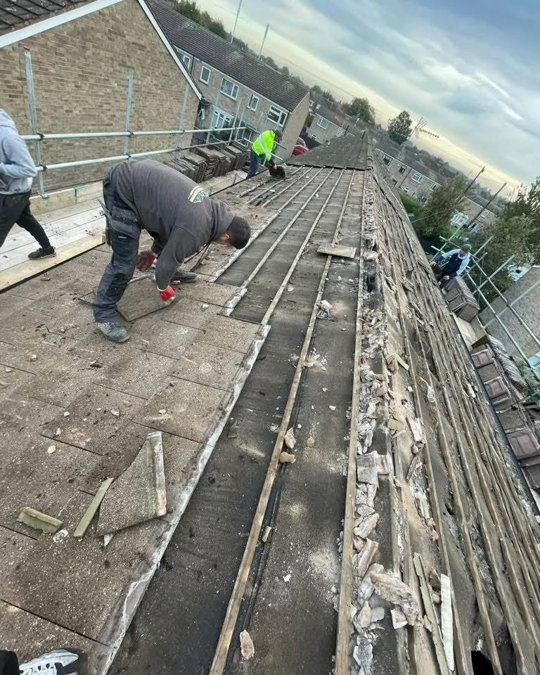 Roof strip and re-felt in progress in Torpoint